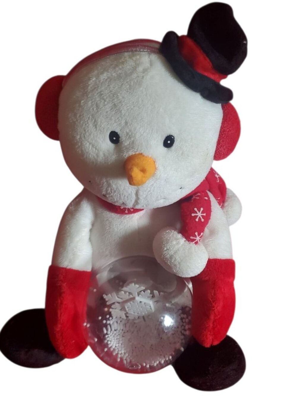 Cuddle Barn Light Animated Snowman Plush Light-Up Globe Christmas